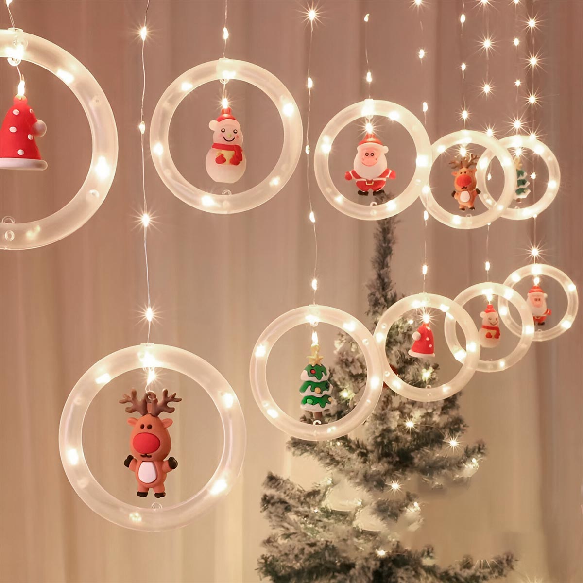 NavidLuz™ – Cortina Intercalada de Navidad 3 Metros