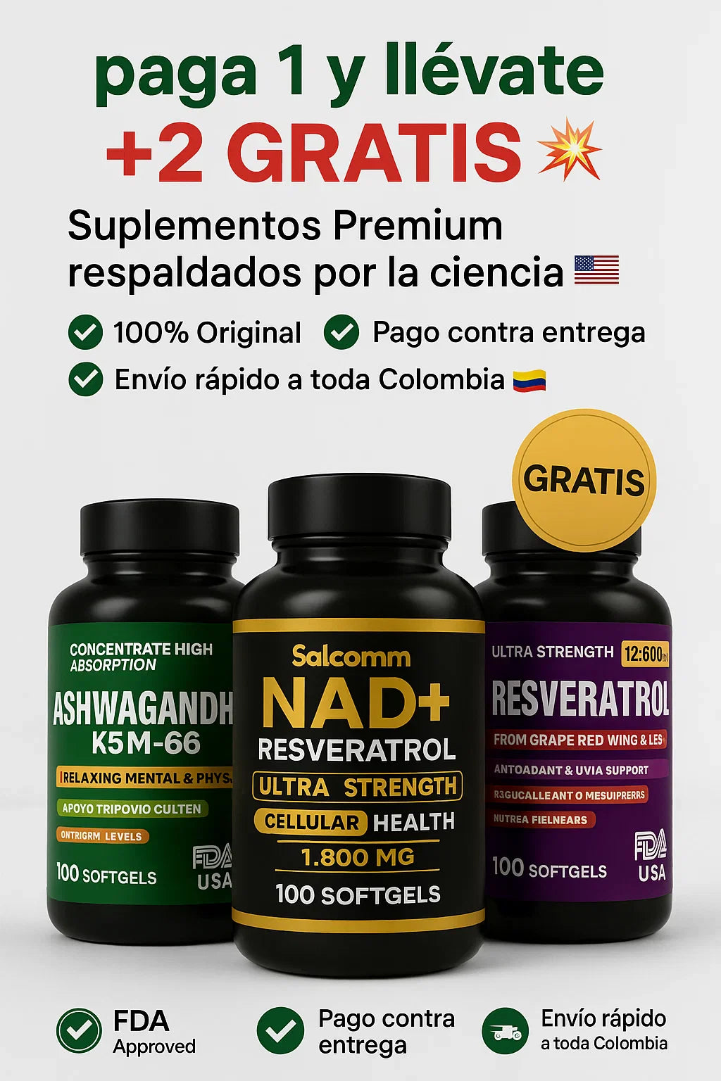 COMBO Nad + Ashwagandha + Resveratrol