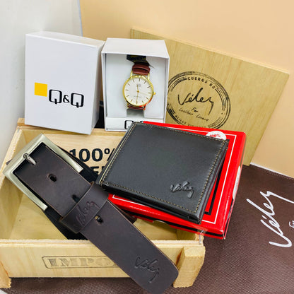 Velez™ 3x1 Elegancia – Cinturón y billetera con reloj de regalo