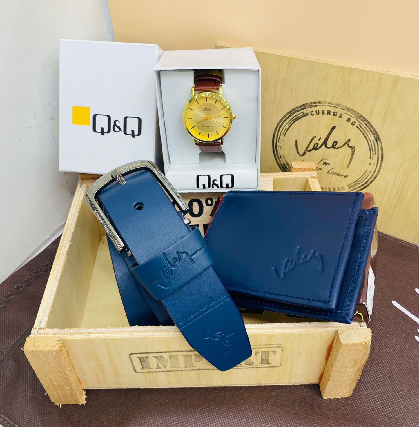 Velez™ 3x1 Elegancia – Cinturón y billetera con reloj de regalo