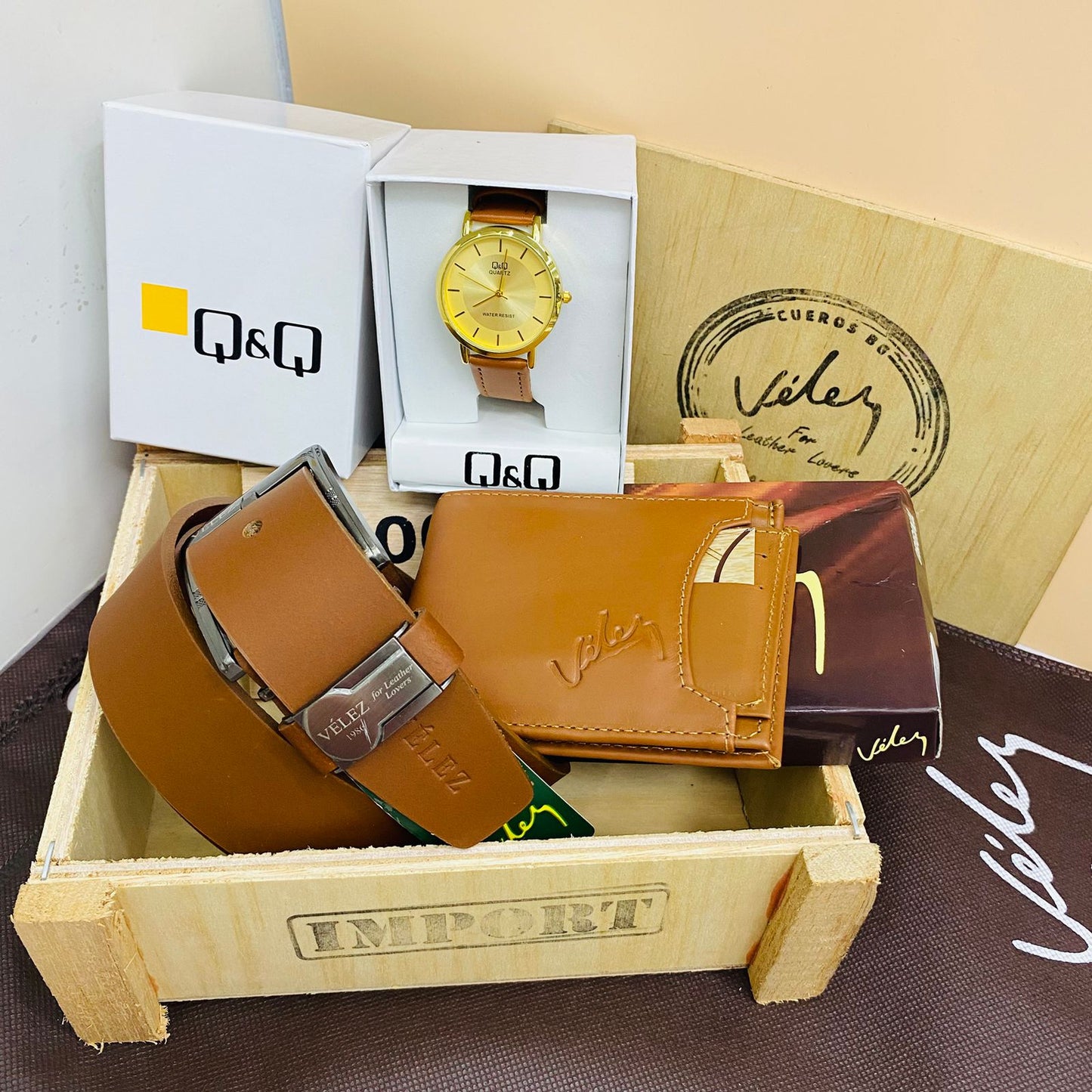 Velez™ 3x1 Elegancia – Cinturón y billetera con reloj de regalo