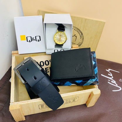 Velez™ 3x1 Elegancia – Cinturón y billetera con reloj de regalo