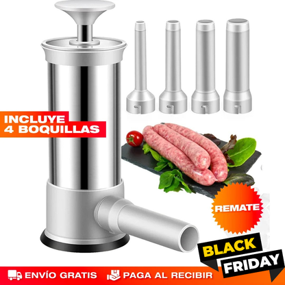 🥩 Embutimax° – Embutidora de Carne 4 Boquillas