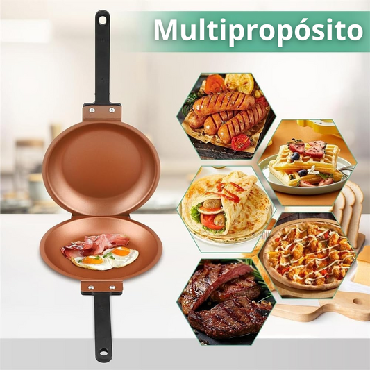 DuoChef™ – Sartén Antiadherente para Pancakes y Huevos