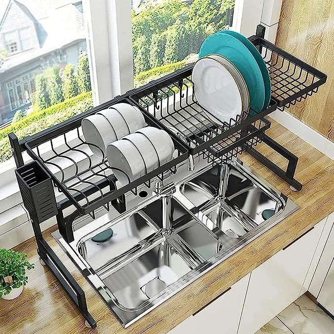 OrdenaPro™ Escurridor y Organizador de Platos 85 CM en Acero Inoxidable - [PROMOCIÓN DISPONIBLE SOLO HOY]