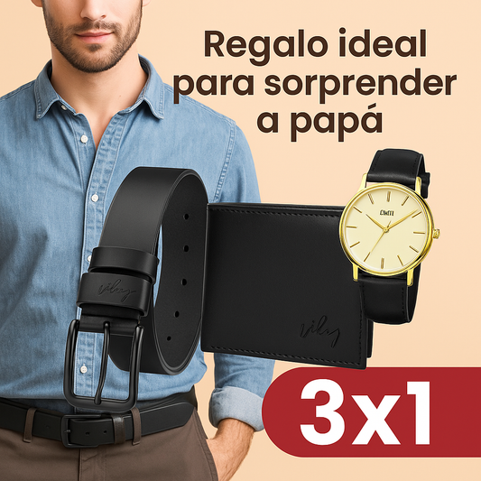 Velez™ 3x1 Elegancia – Cinturón y billetera con reloj de regalo