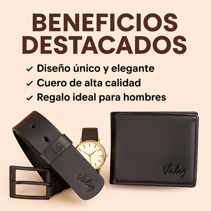 Velez™ 3x1 Elegancia – Cinturón y billetera con reloj de regalo