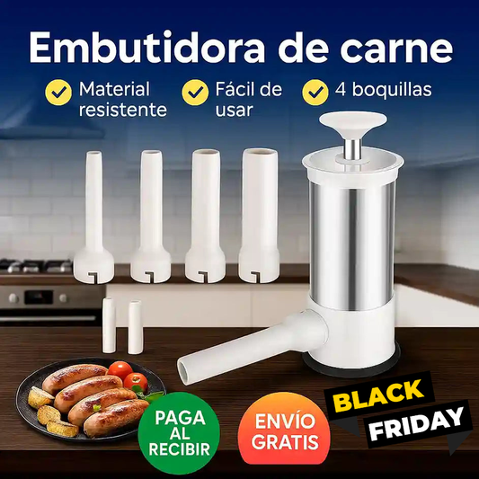 🥩 Embutimax° – Embutidora de Carne 4 Boquillas