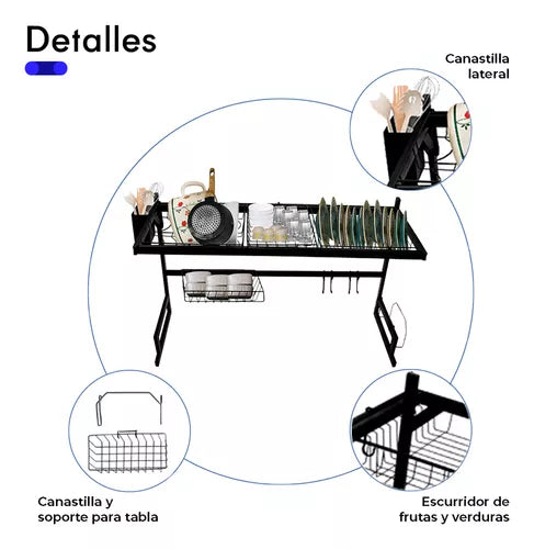 OrdenaPro™ Escurridor y Organizador de Platos 85 CM en Acero Inoxidable - [PROMOCIÓN DISPONIBLE SOLO HOY]