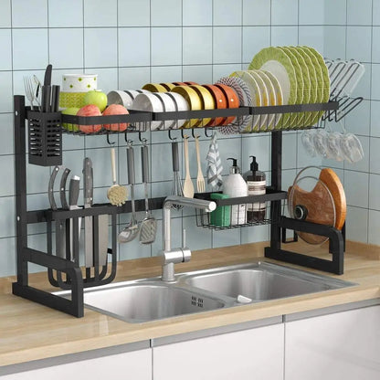 OrdenaPro™ Escurridor y Organizador de Platos 85 CM en Acero Inoxidable - [PROMOCIÓN DISPONIBLE SOLO HOY]