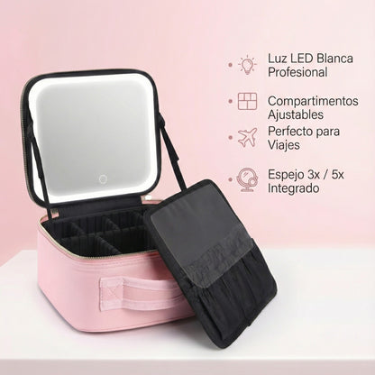 GlowMirror™ – Estuche de Maquillaje con Luz LED