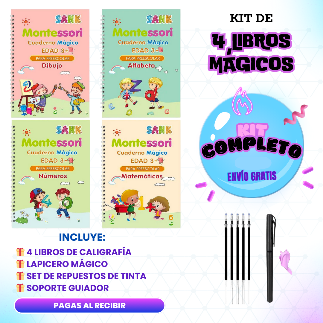 KIT DE 4 CUADERNOS REUTILIZABLES
