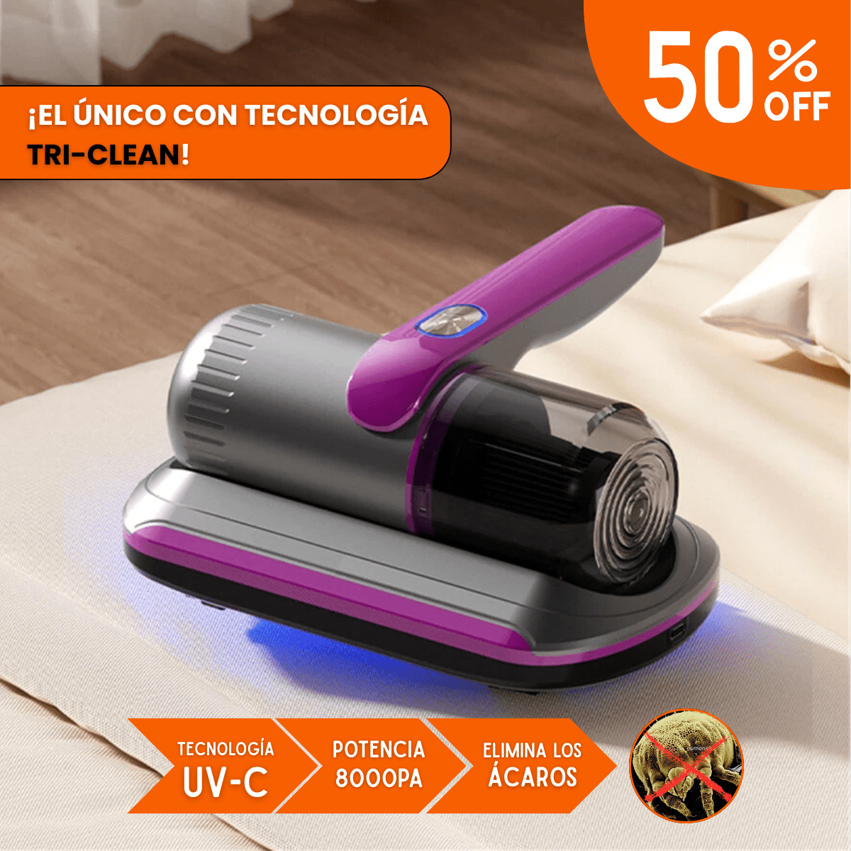 VitaClean, aspirador portátil UV contra ácaros